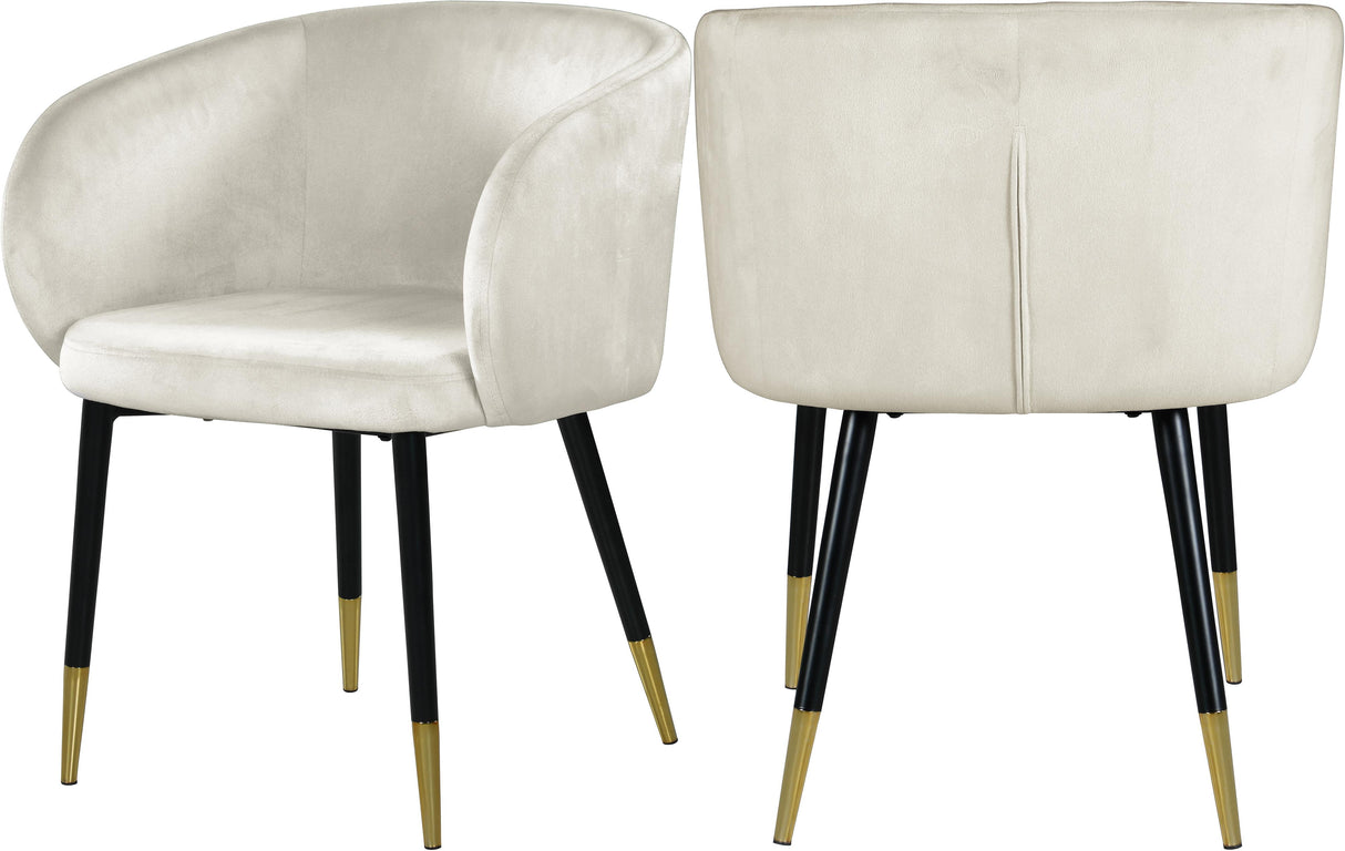 Louise Cream Velvet Dining Chair - galleria furniture outlet