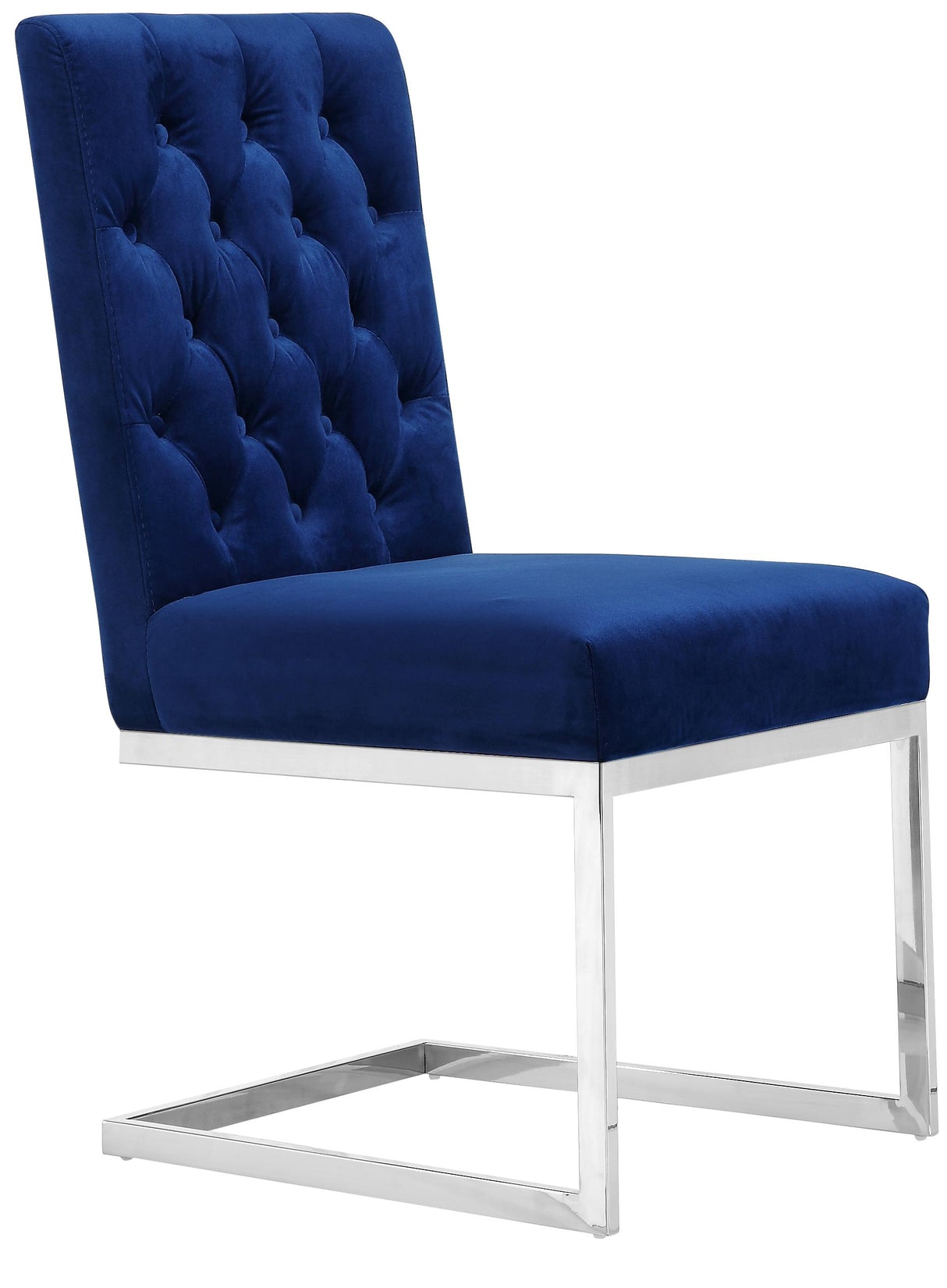 Carlton Navy Velvet Dining Chair - galleria furniture outlet