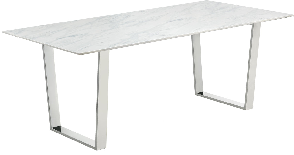 Carlton Chrome Dining Table - galleria furniture outlet