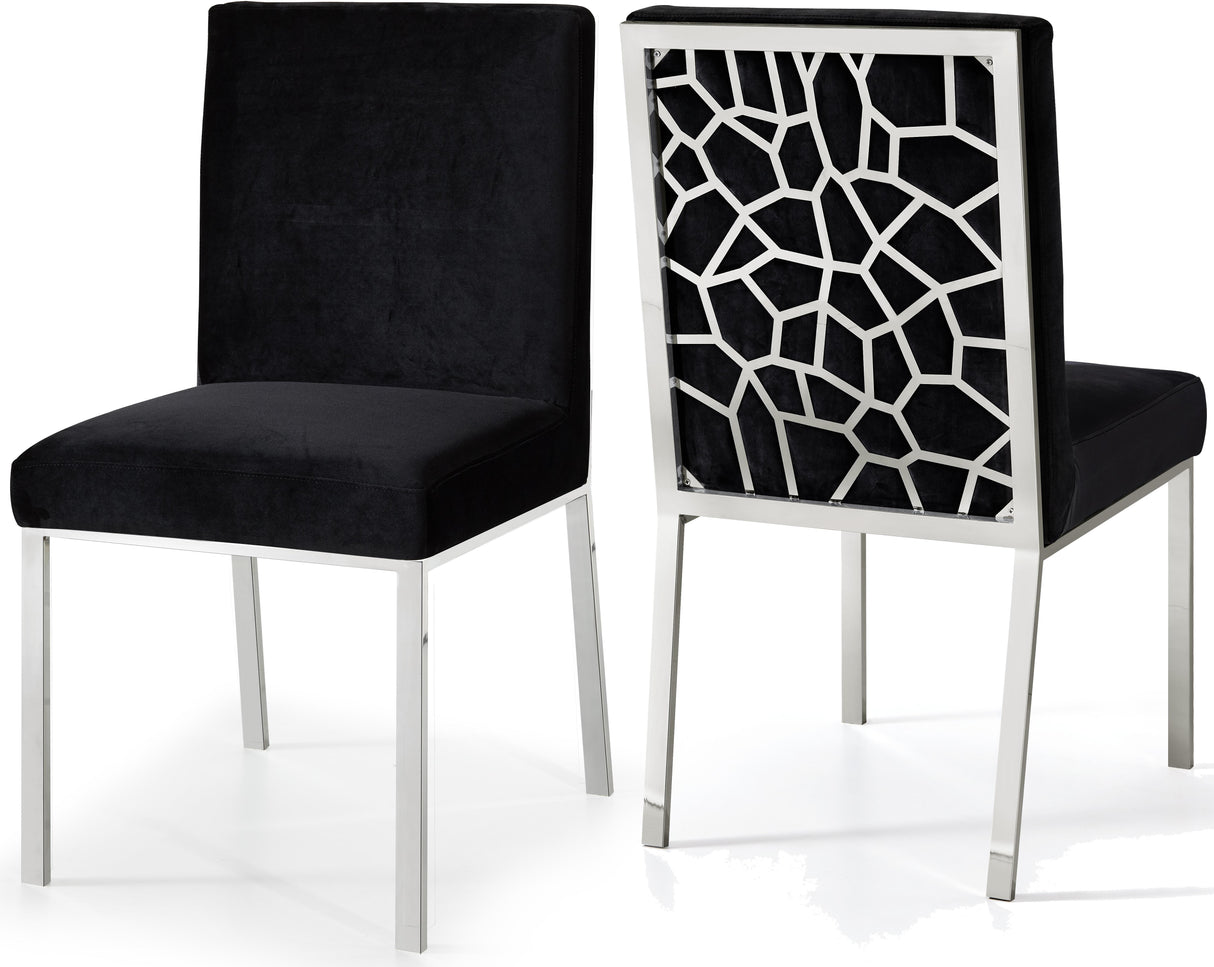 Opal Black Velvet Dining Chair