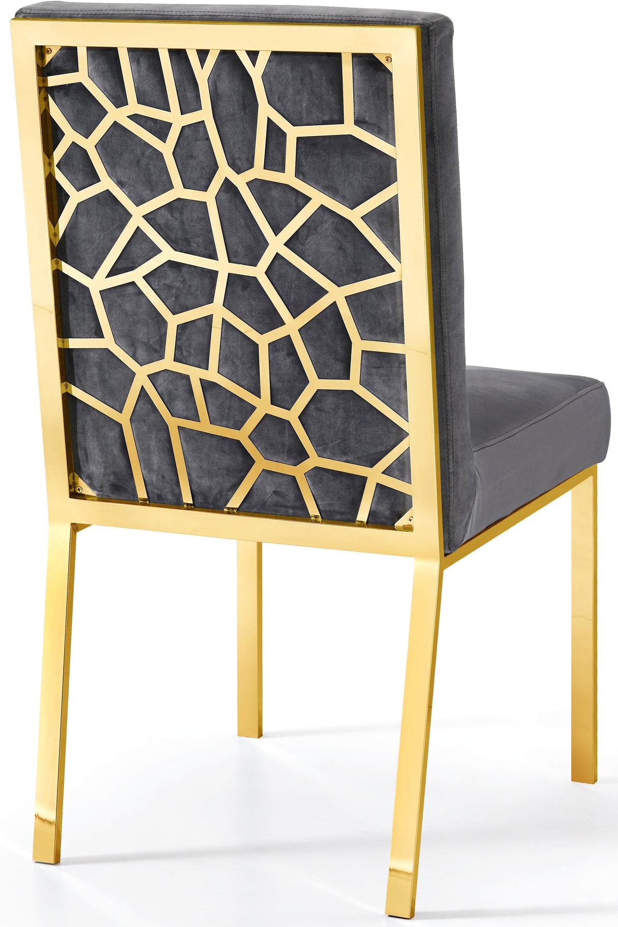 Opal Grey Velvet Dining Chair - galleria furniture outlet