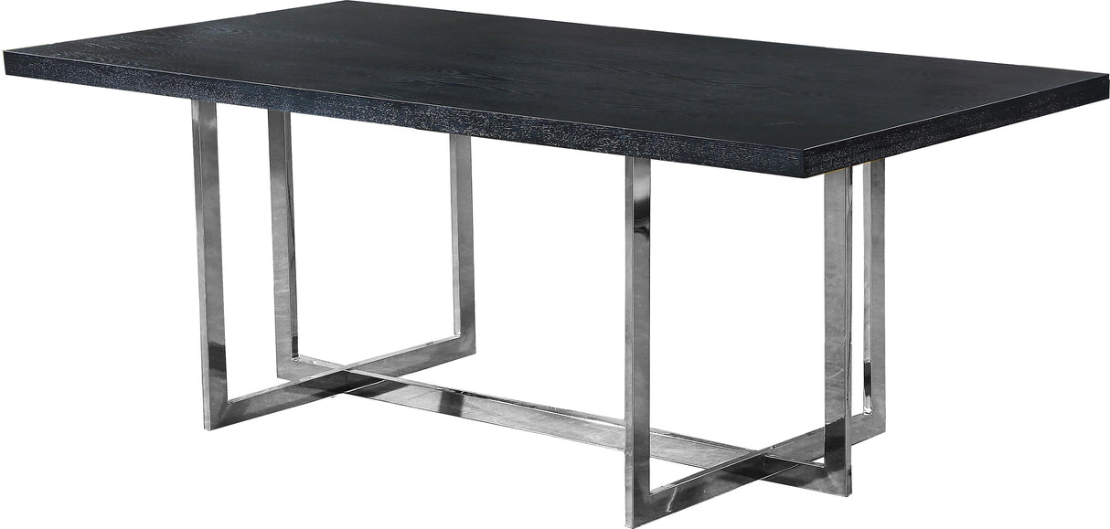 Elle Chrome Dining Table - galleria furniture outlet