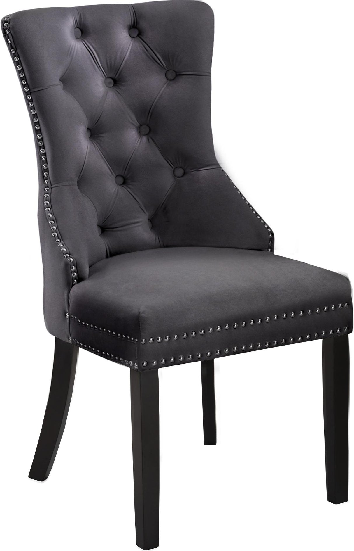 Nikki Grey Velvet Dining Chair - galleria furniture outlet