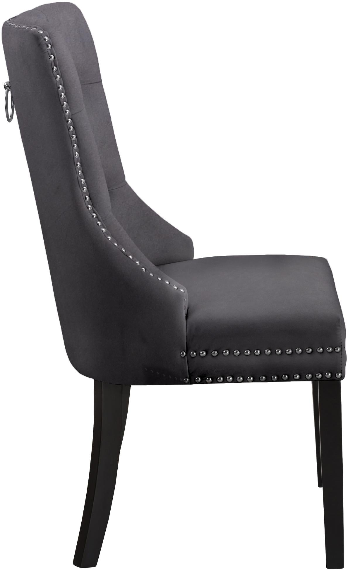 Nikki Grey Velvet Dining Chair - galleria furniture outlet