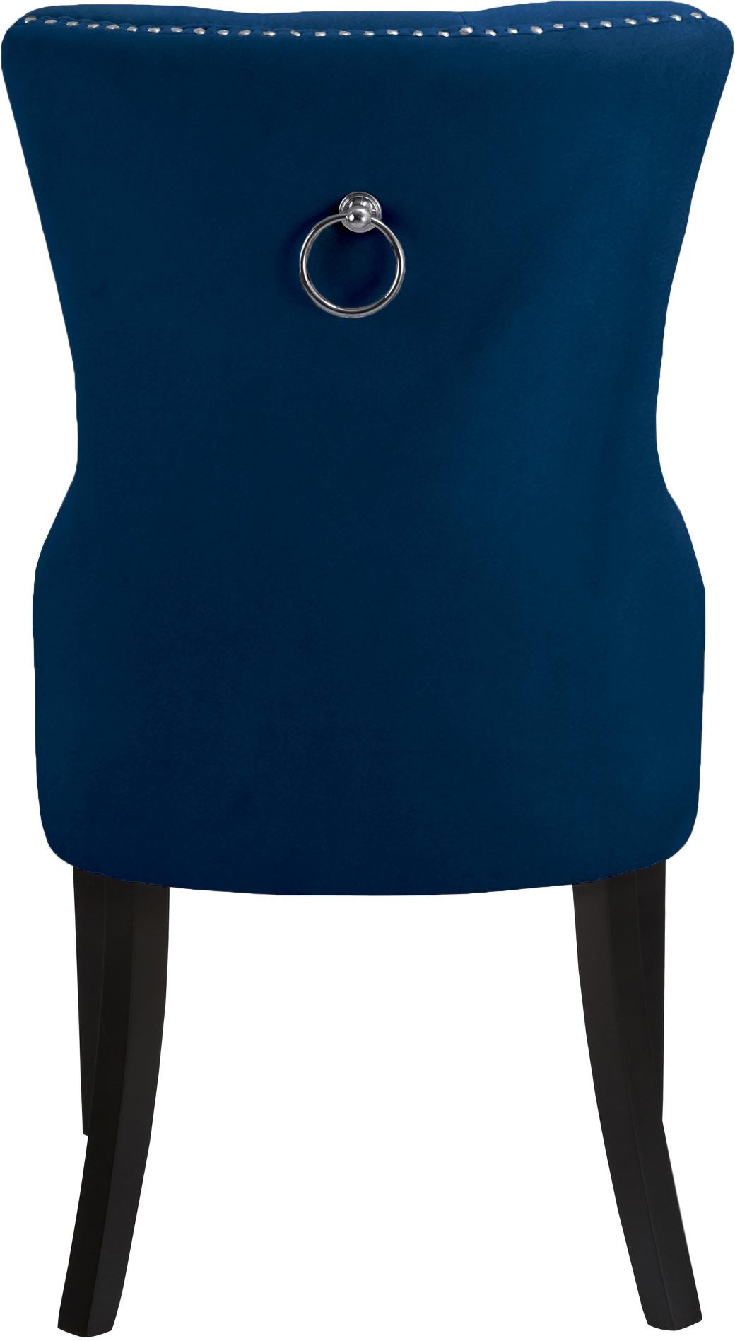 Nikki Navy Velvet Dining Chair - galleria furniture outlet