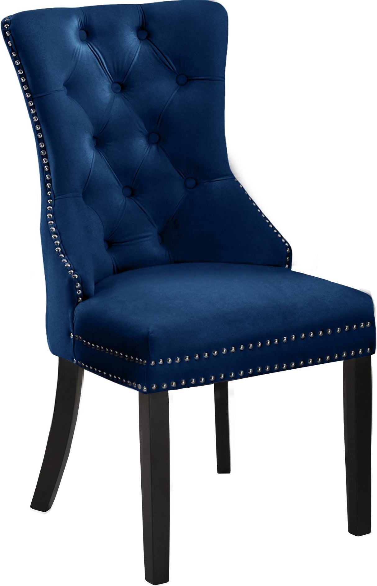 Nikki Navy Velvet Dining Chair - galleria furniture outlet