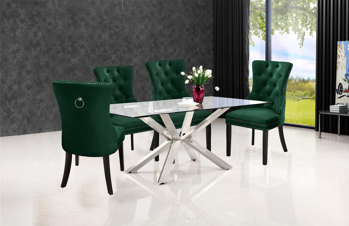 Nikki Green Velvet Dining Chair - galleria furniture outlet
