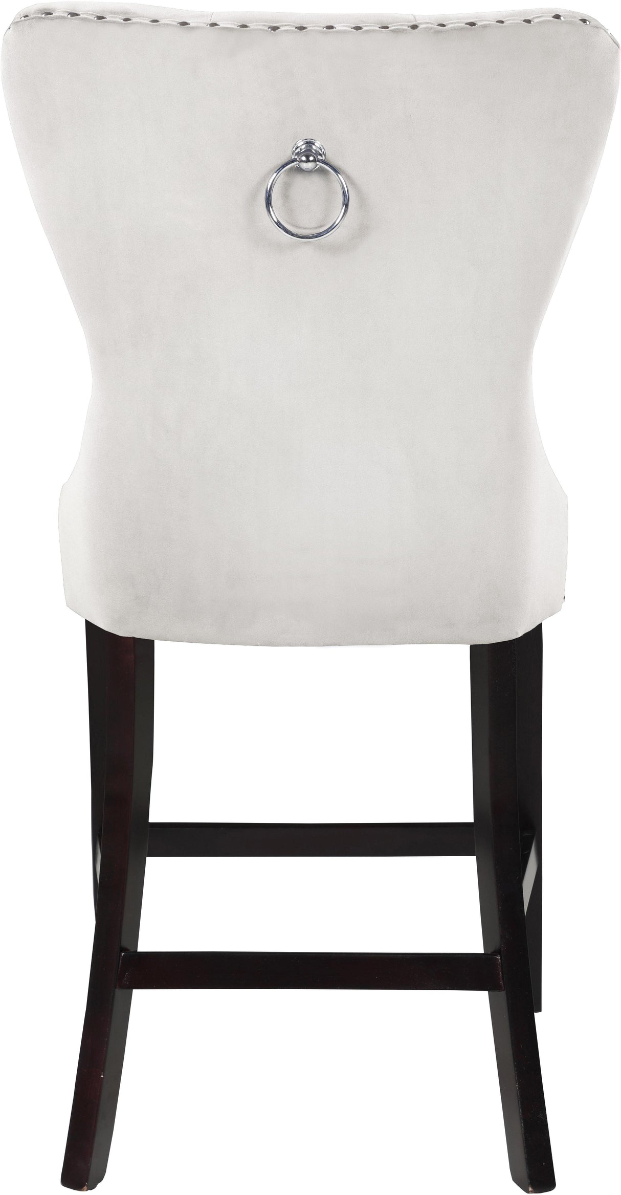 Nikki Cream Velvet Stool - galleria furniture outlet