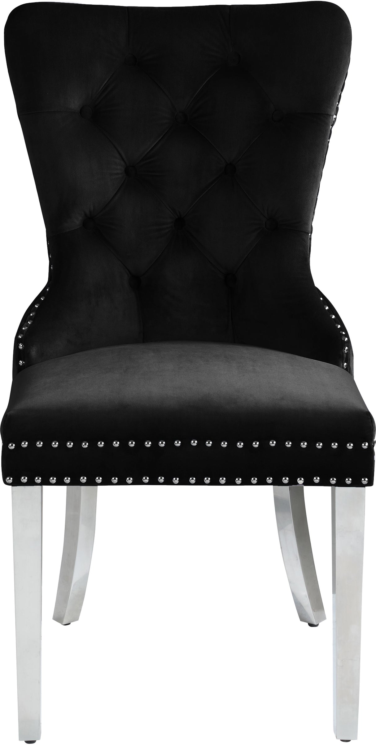 Carmen Black Velvet Dining Chair - galleria furniture outlet