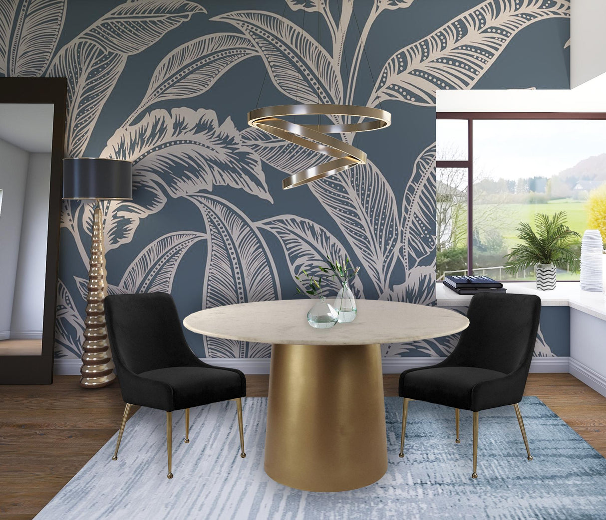 Owen Black Velvet Dining Chair - galleria furniture outlet