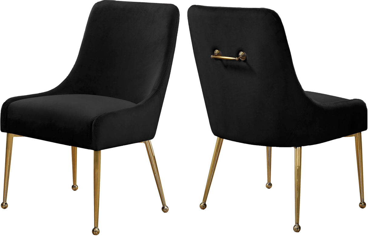 Owen Black Velvet Dining Chair - galleria furniture outlet