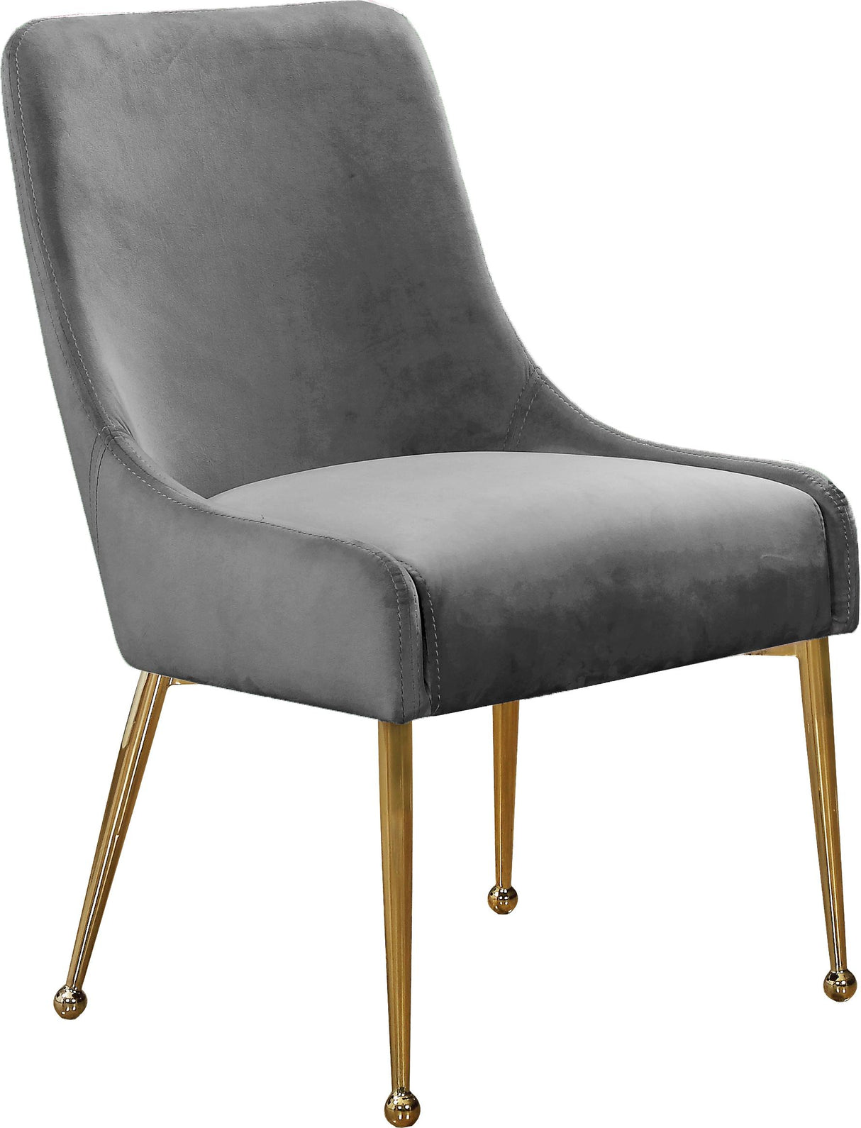 Owen Grey Velvet Dining Chair - galleria furniture outlet