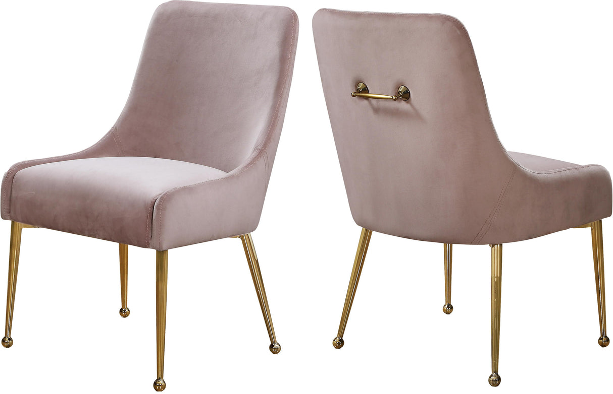 Owen Pink Velvet Dining Chair - galleria furniture outlet