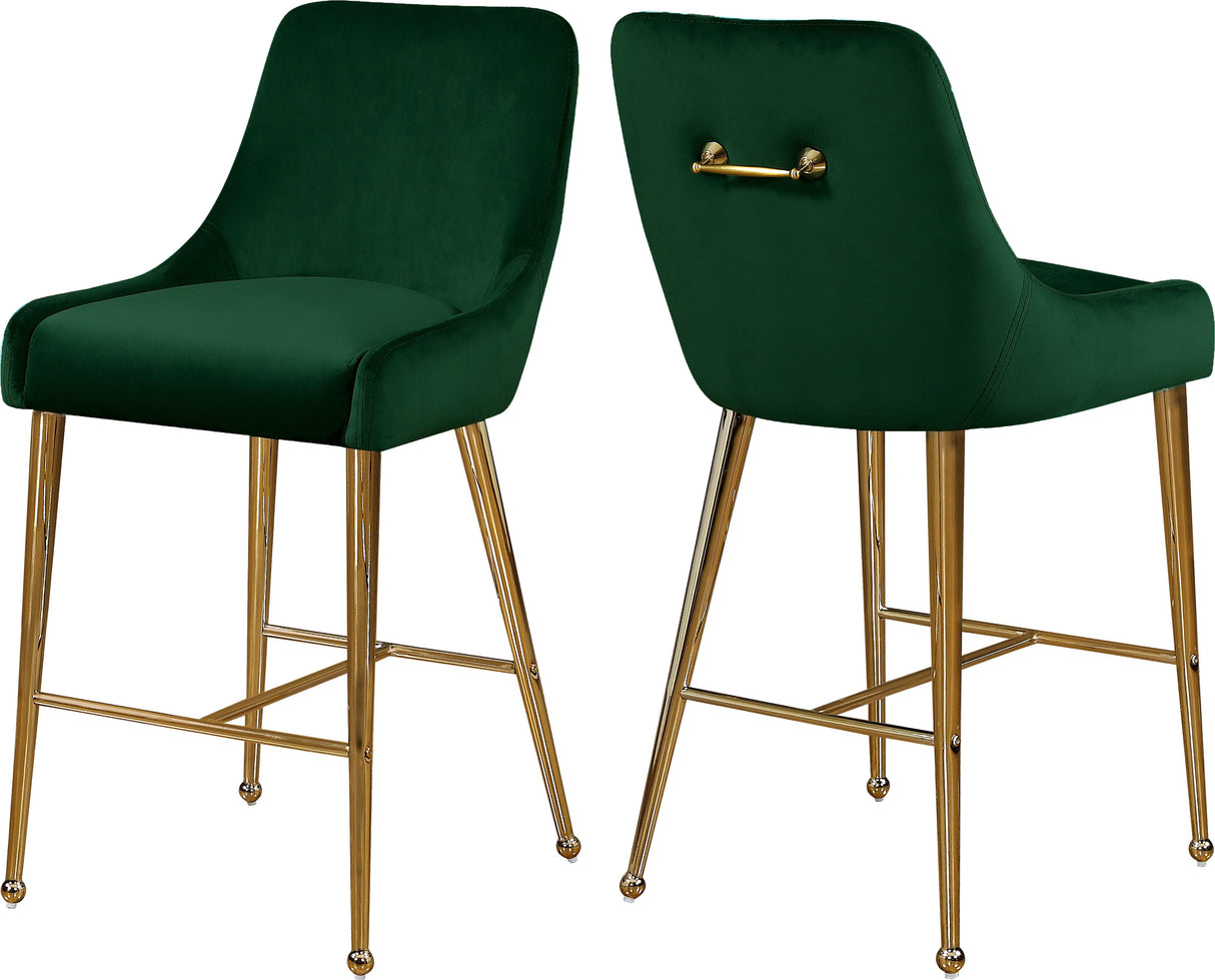 Owen Green Velvet Stool - galleria furniture outlet