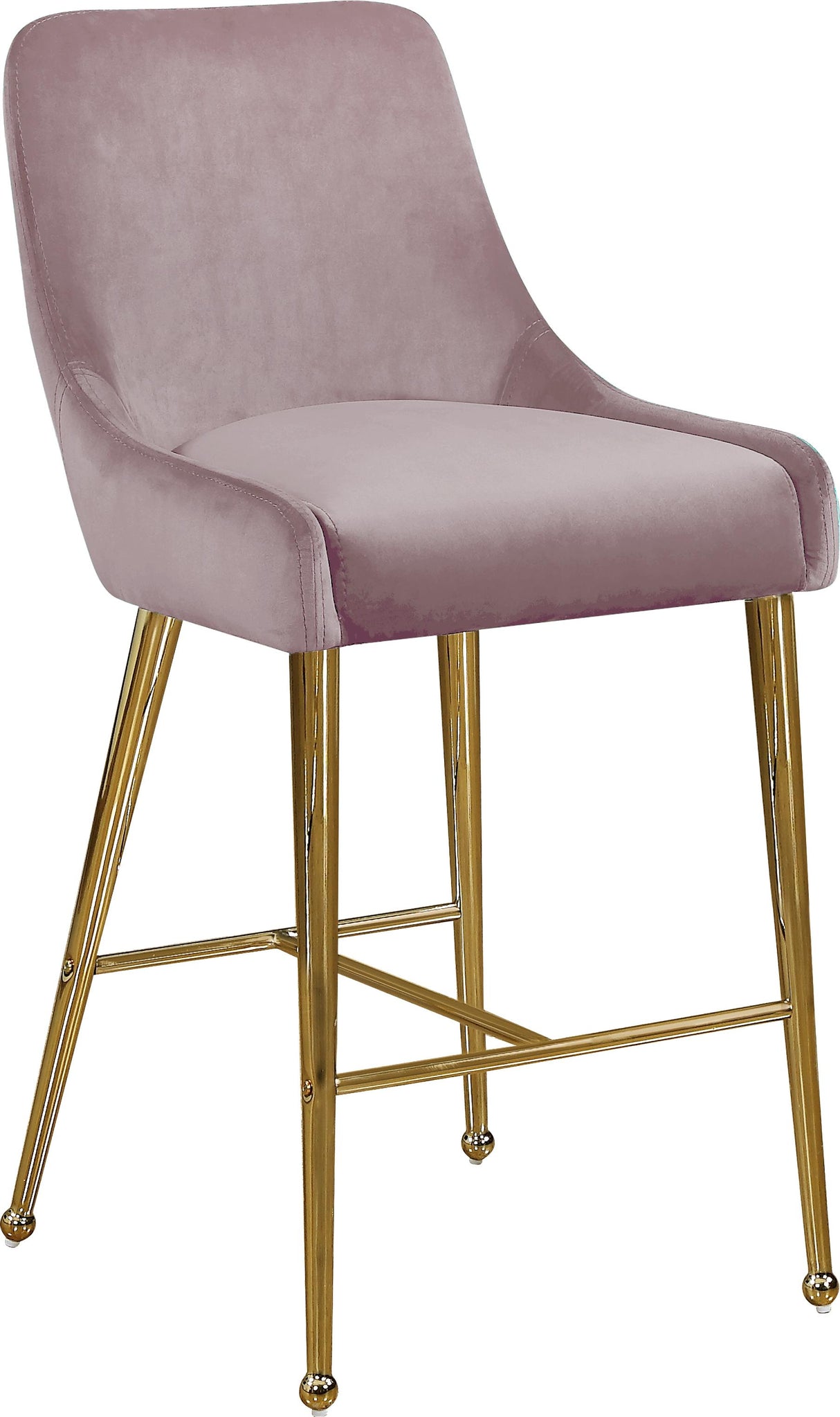 Owen Pink Velvet Stool - galleria furniture outlet