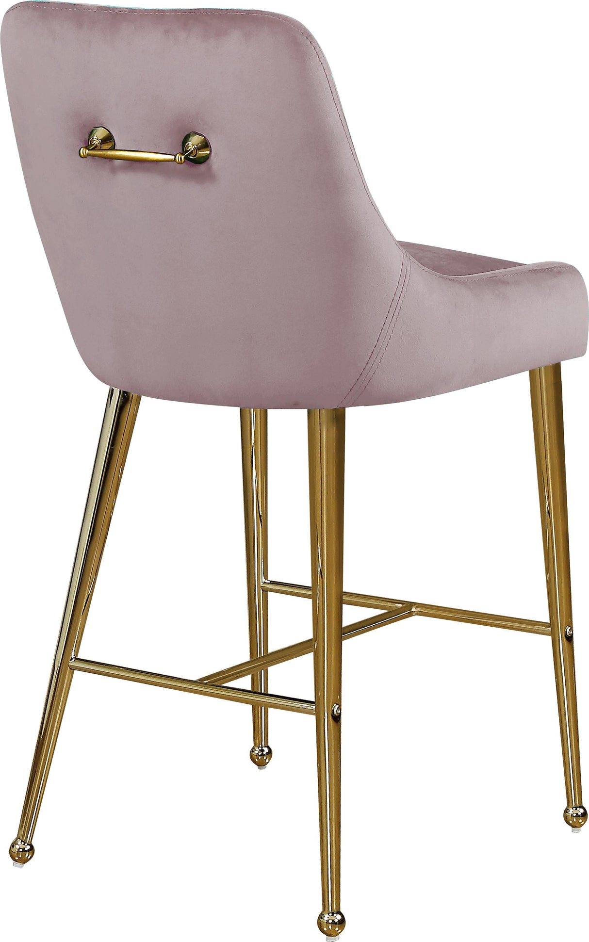 Owen Pink Velvet Stool - galleria furniture outlet