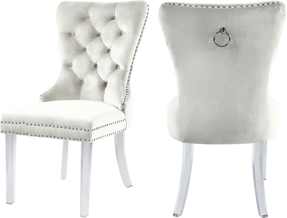 Miley Cream Velvet Dining Chair