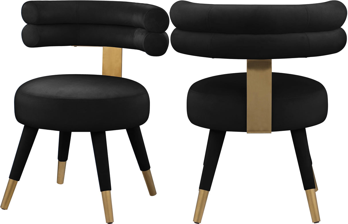 Fitzroy Black Velvet Dining Chair - galleria furniture outlet