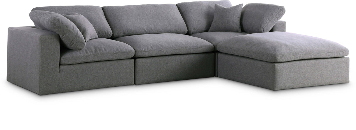 Serene Grey Linen Fabric Deluxe Cloud Modular Sectional - galleria furniture outlet