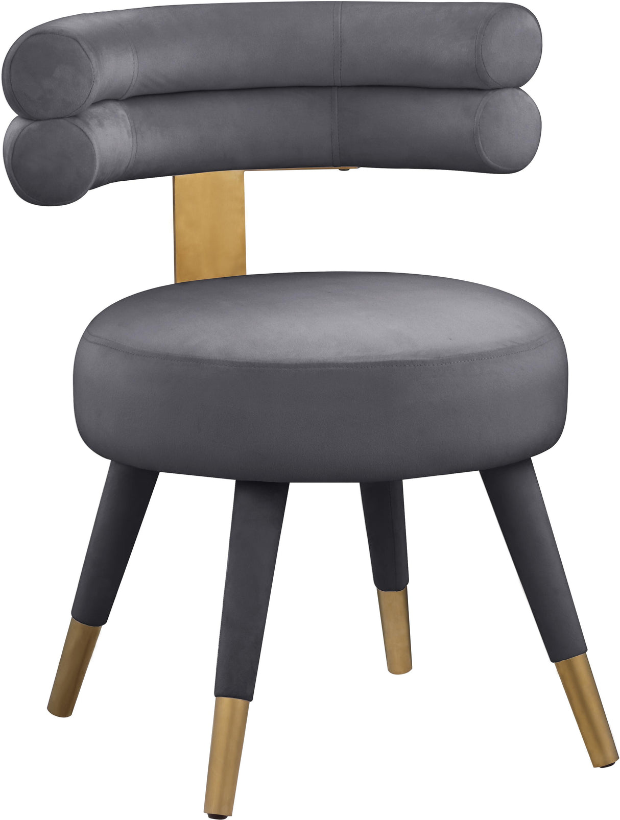 Fitzroy Grey Velvet Dining Chair - galleria furniture outlet