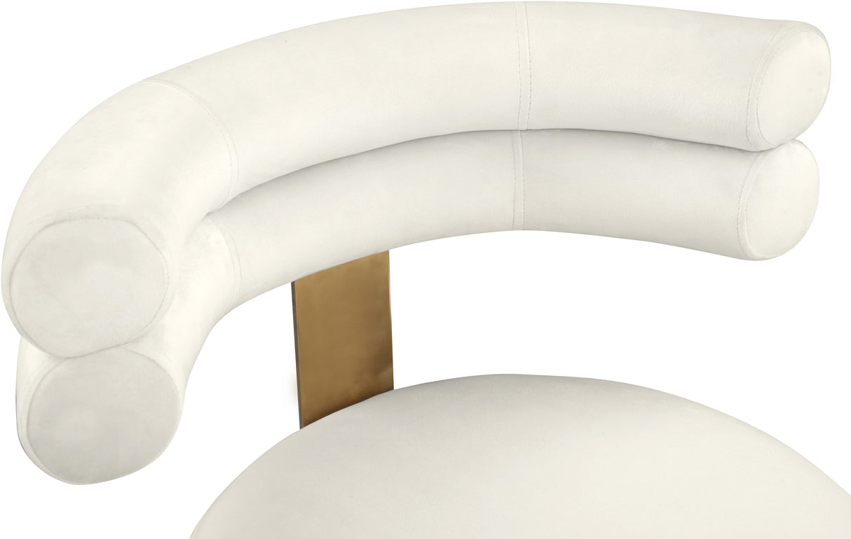 Fitzroy Cream Velvet Dining Chair - galleria furniture outlet