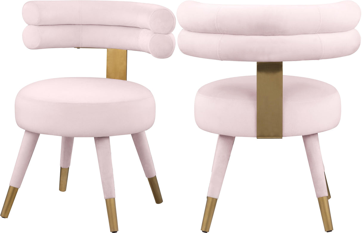 Fitzroy Pink Velvet Dining Chair - galleria furniture outlet