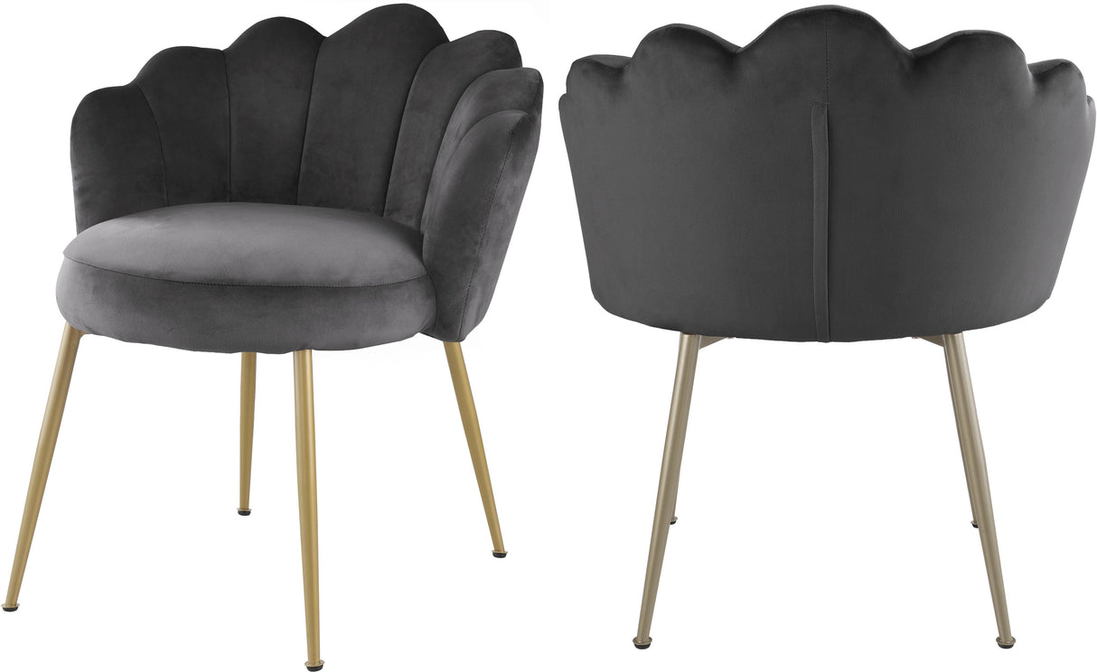 Claire Grey Velvet Dining Chair - galleria furniture outlet