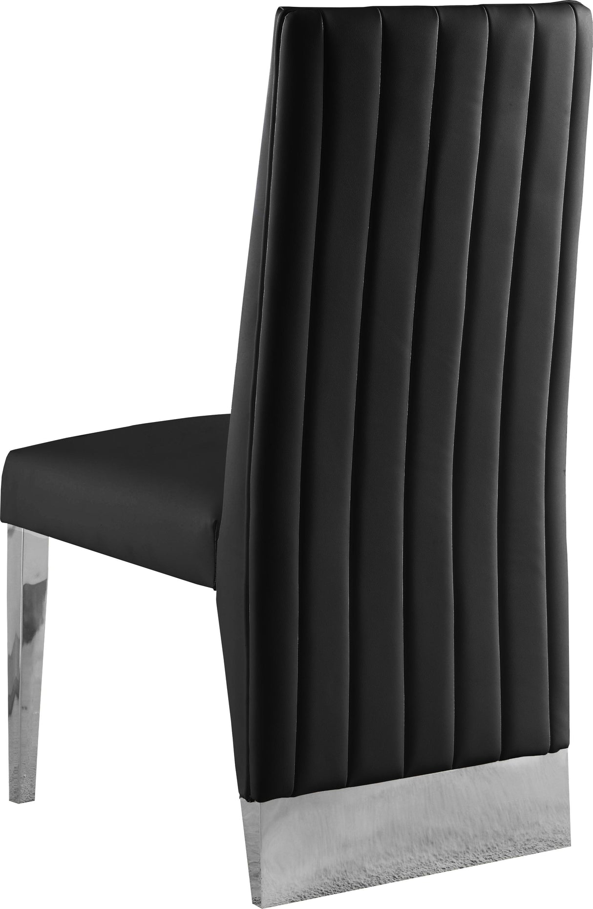 Porsha Black Faux Leather Dining Chair - galleria furniture outlet
