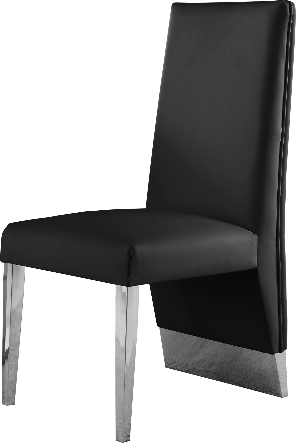 Porsha Black Faux Leather Dining Chair - galleria furniture outlet