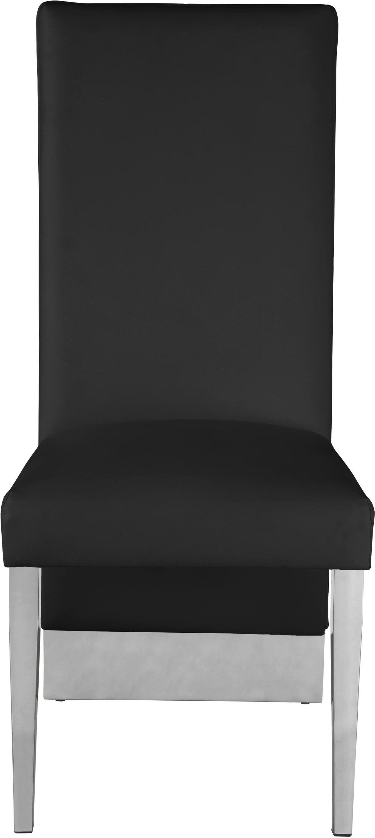 Porsha Black Faux Leather Dining Chair - galleria furniture outlet