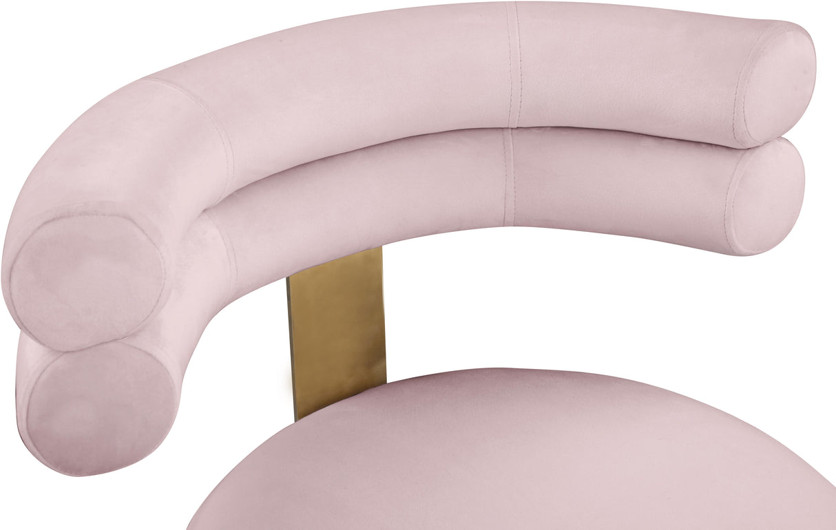 Fitzroy Pink Velvet Dining Chair - galleria furniture outlet