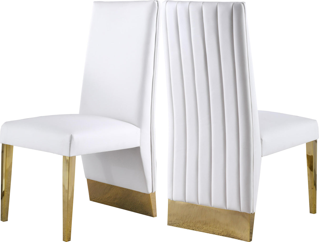 Porsha White Faux Leather Dining Chair - galleria furniture outlet