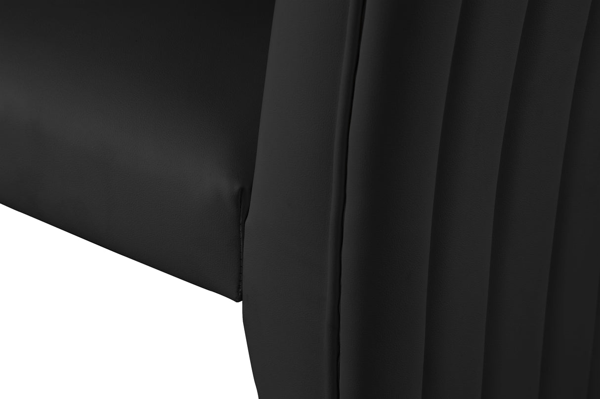 Porsha Black Faux Leather Dining Chair - galleria furniture outlet