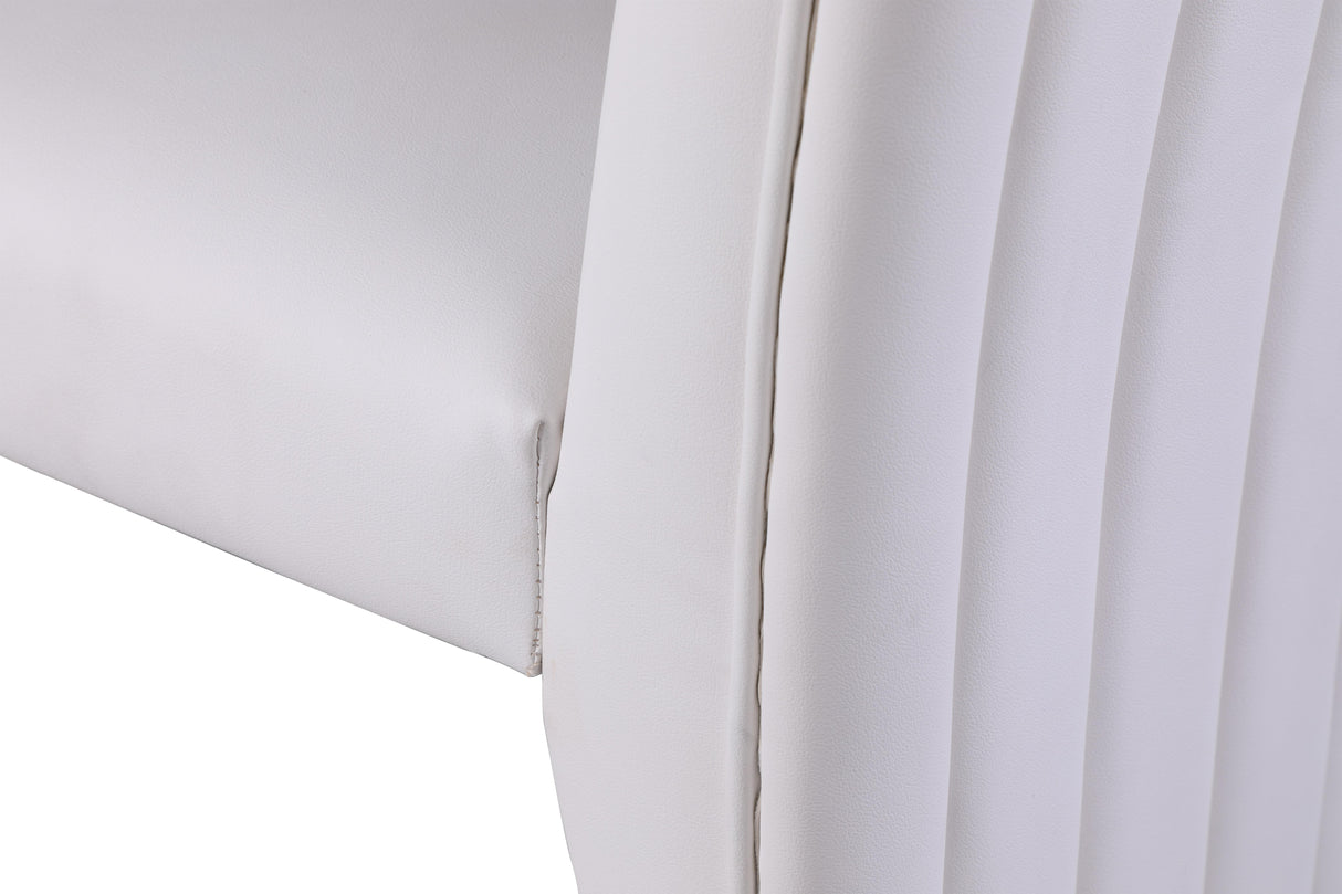 Porsha White Faux Leather Dining Chair - galleria furniture outlet