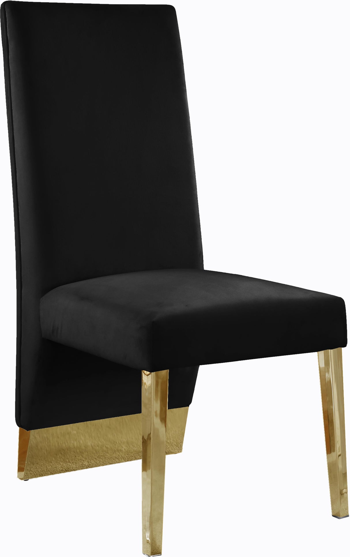 Porsha Black Velvet Dining Chair - galleria furniture outlet