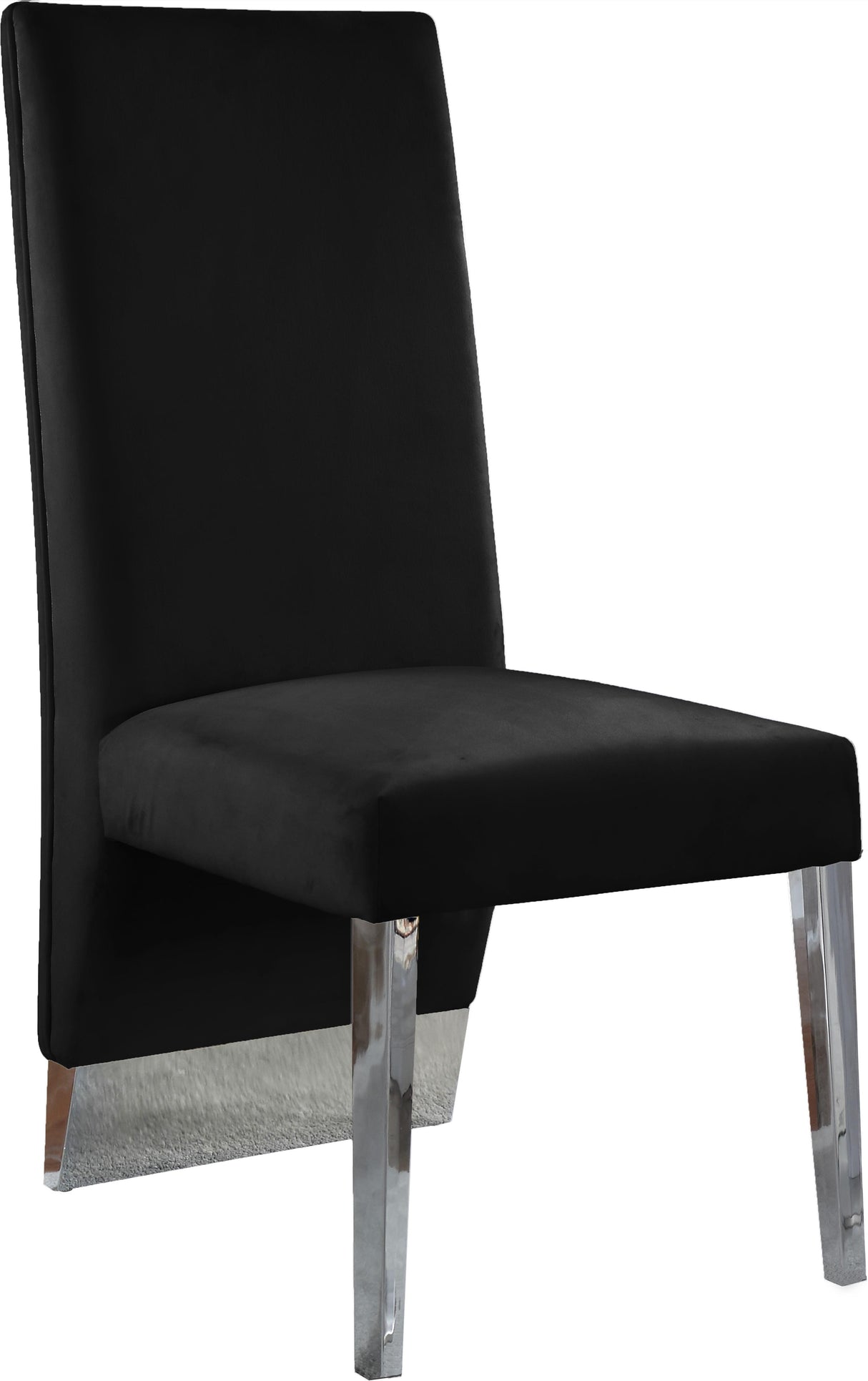 Porsha Black Velvet Dining Chair - galleria furniture outlet