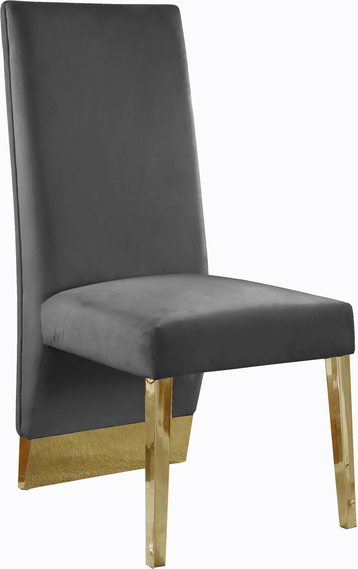 Porsha Grey Velvet Dining Chair - galleria furniture outlet
