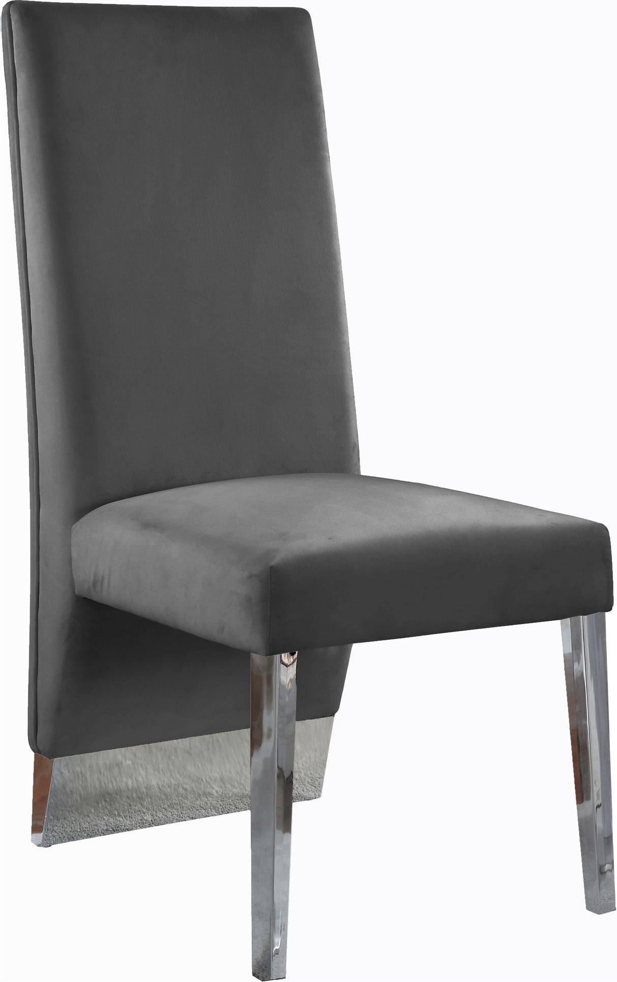 Porsha Grey Velvet Dining Chair - galleria furniture outlet