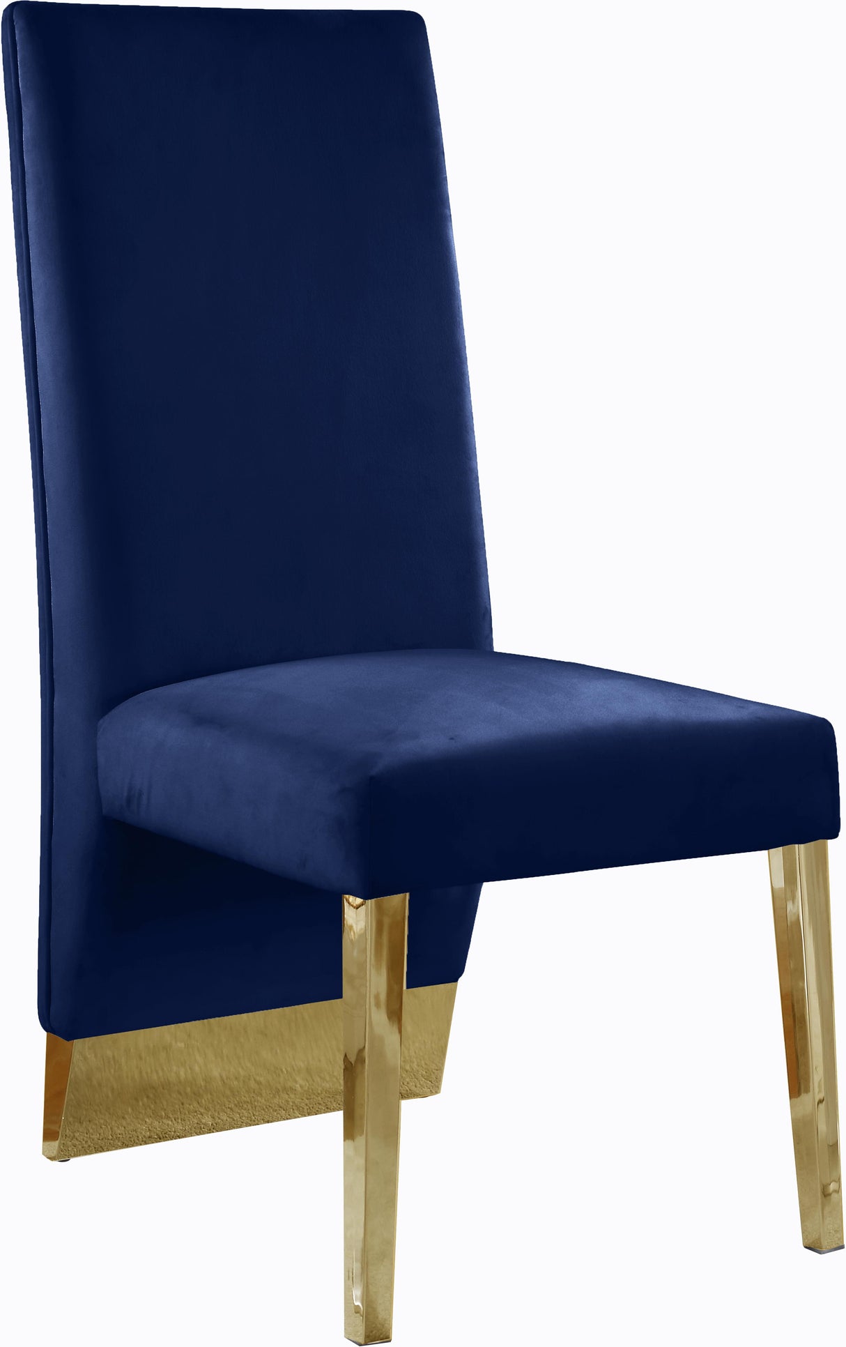 Porsha Navy Velvet Dining Chair - galleria furniture outlet
