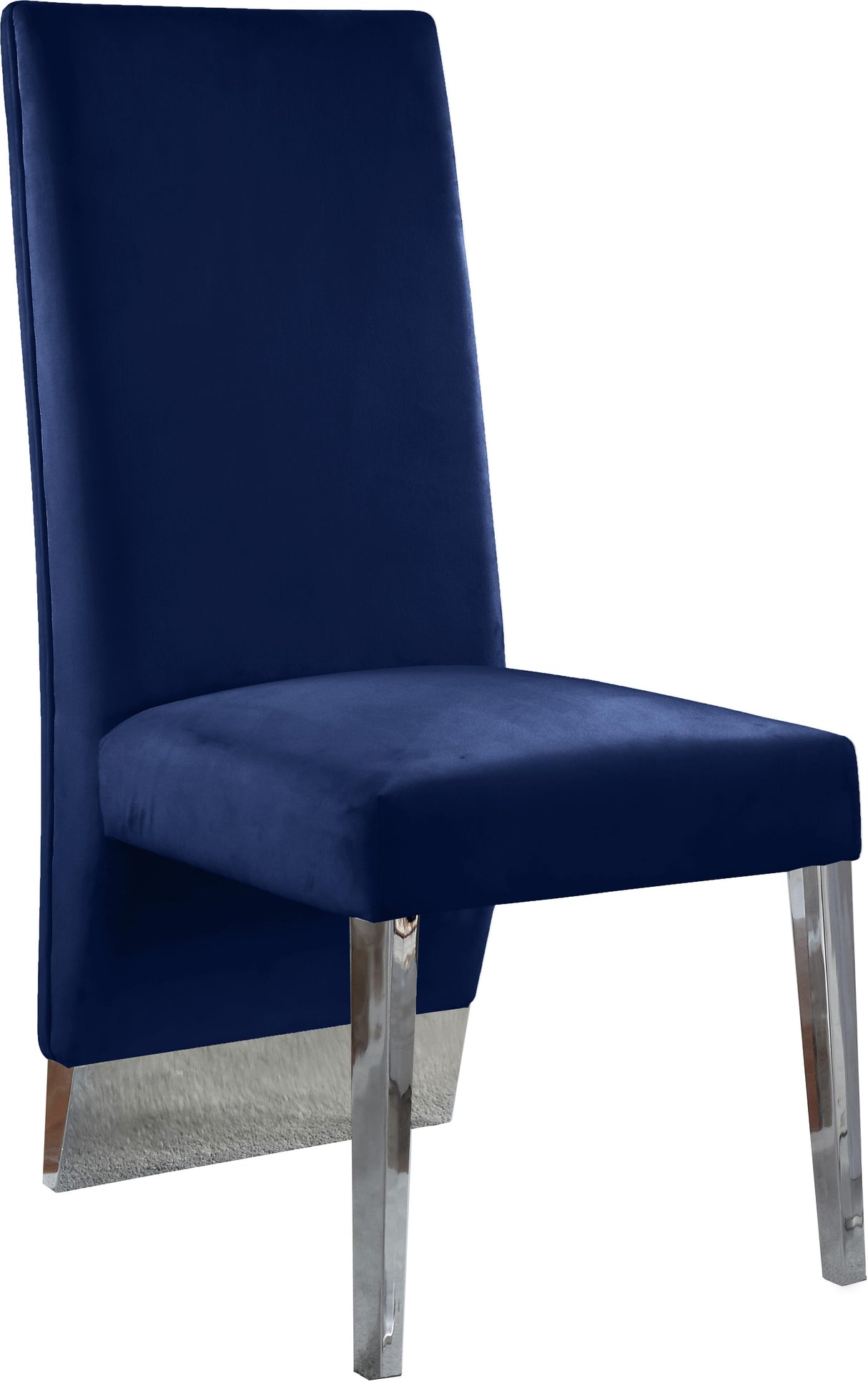 Porsha Navy Velvet Dining Chair - galleria furniture outlet