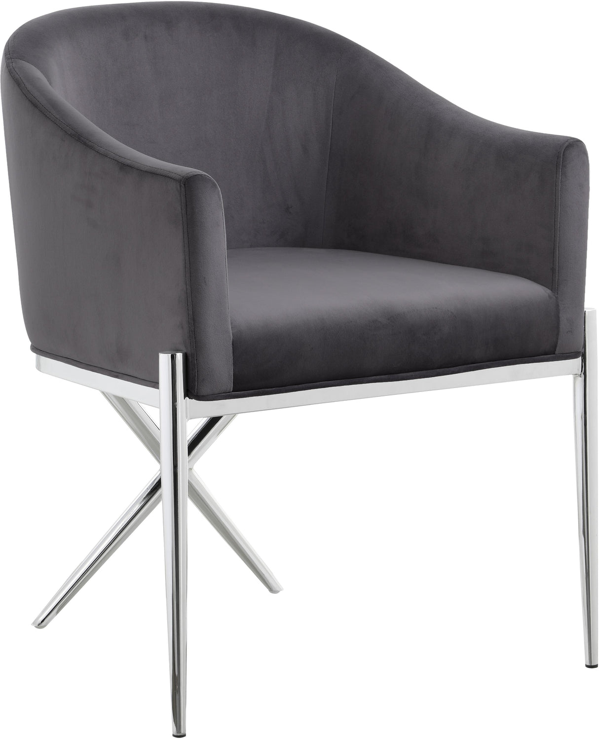Xavier Grey Velvet Dining Chair - galleria furniture outlet