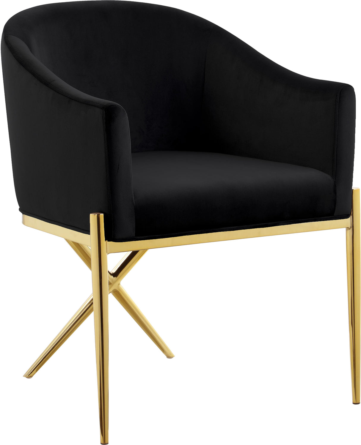 Xavier Black Velvet Dining Chair - galleria furniture outlet