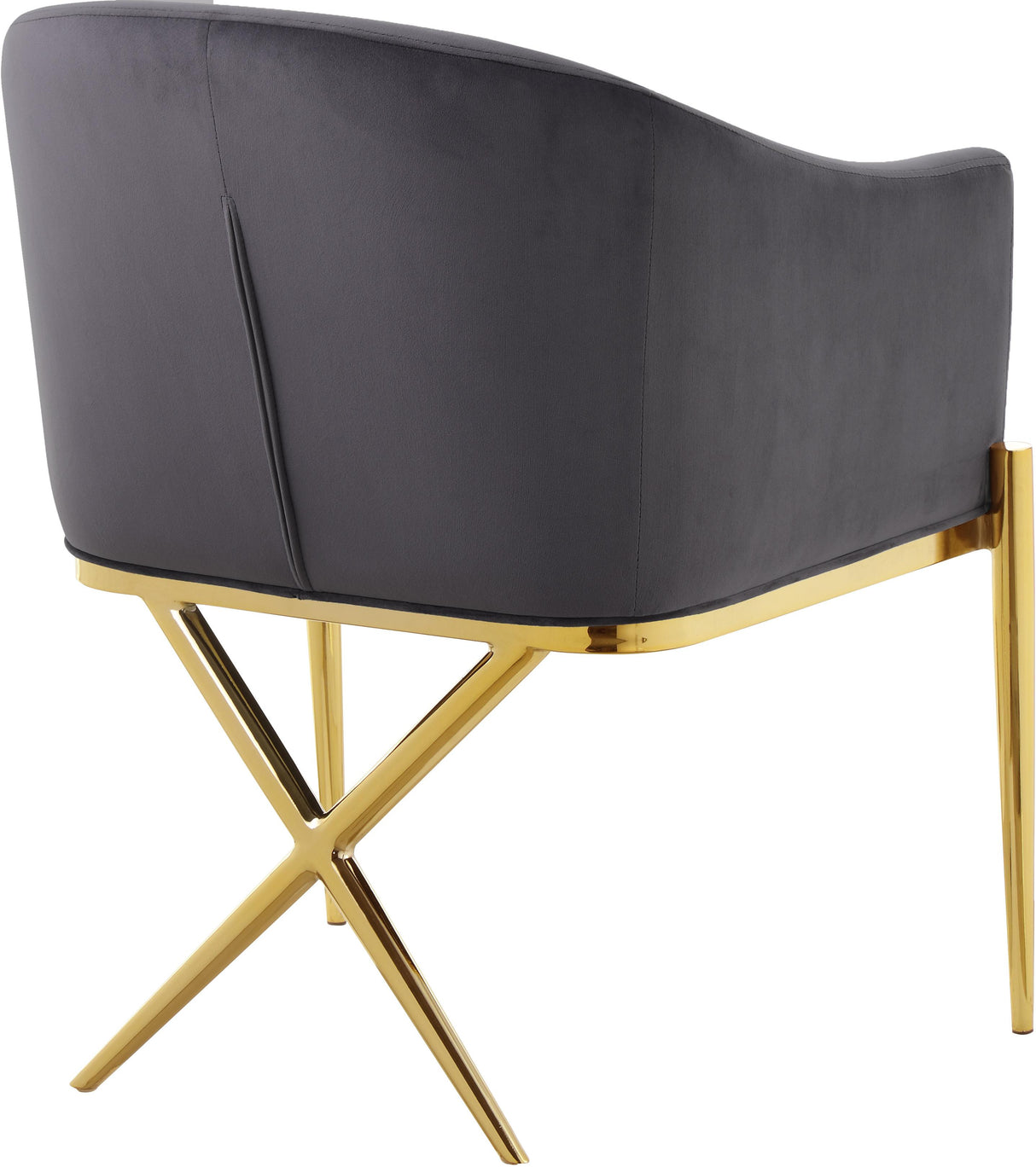 Xavier Grey Velvet Dining Chair - galleria furniture outlet