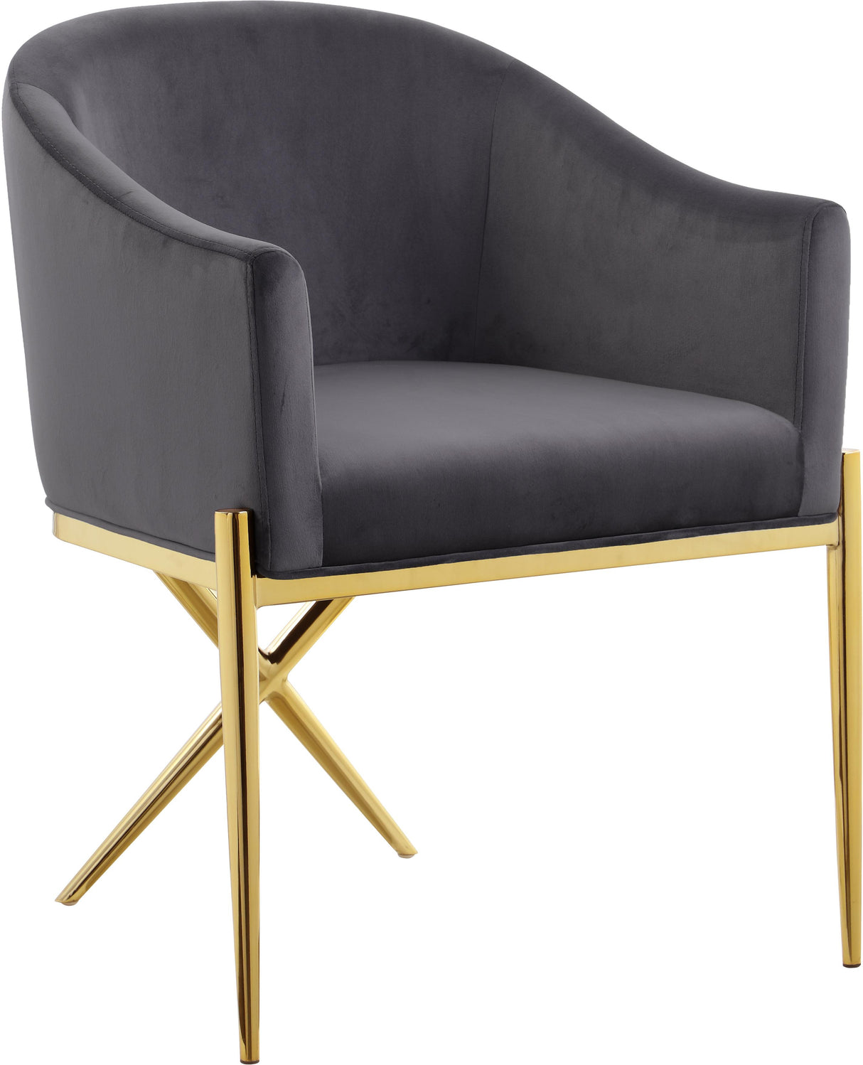 Xavier Grey Velvet Dining Chair - galleria furniture outlet