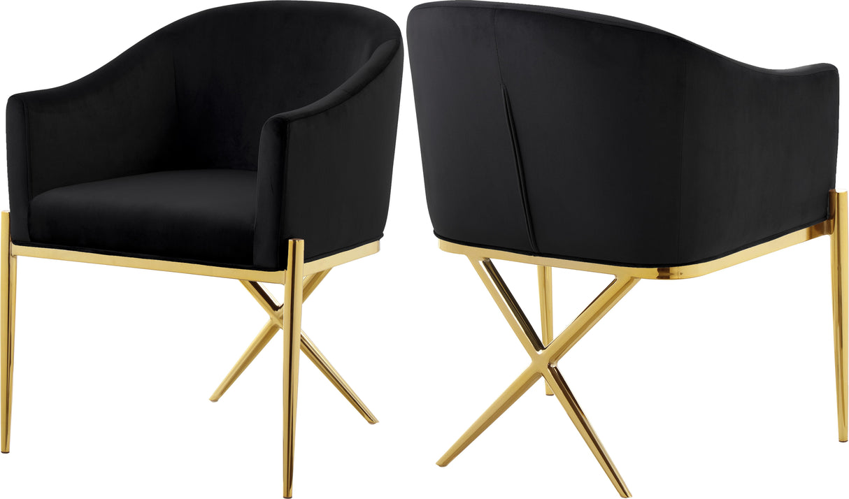 Xavier Black Velvet Dining Chair - galleria furniture outlet