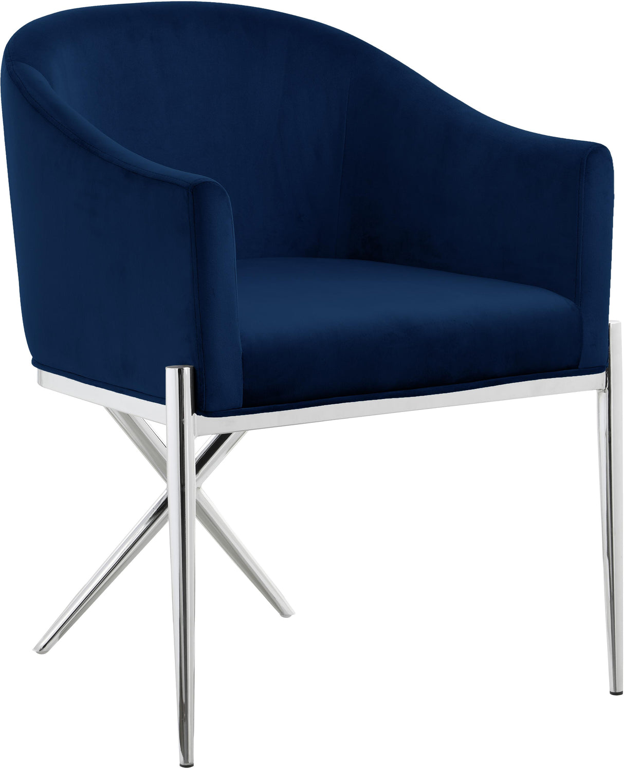 Xavier Navy Velvet Dining Chair - galleria furniture outlet