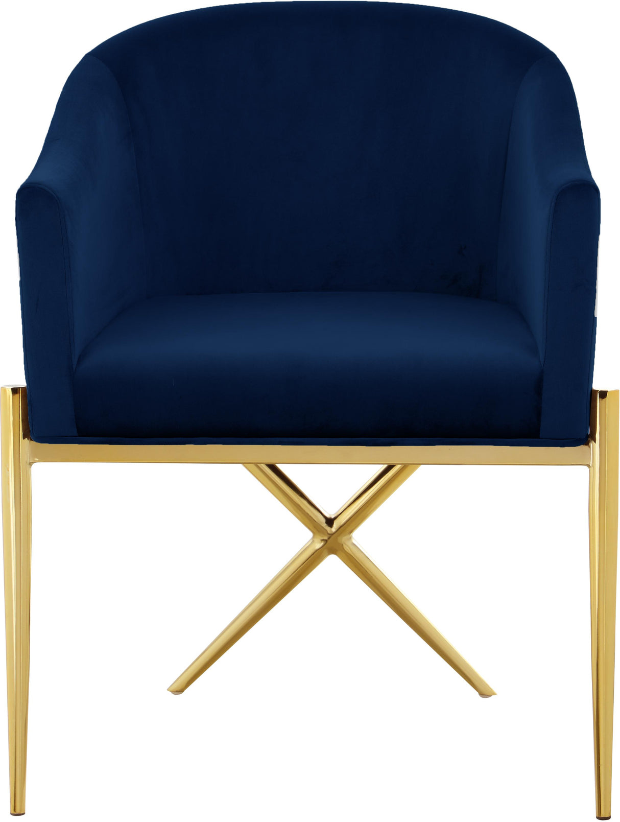Xavier Navy Velvet Dining Chair - galleria furniture outlet