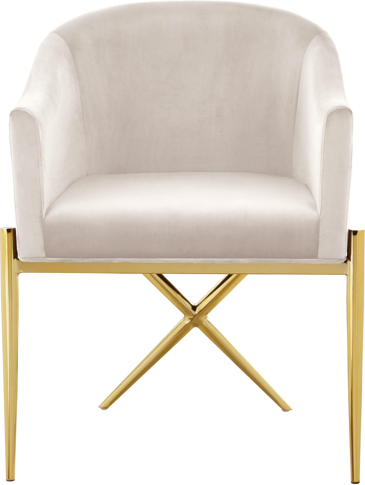 Xavier Cream Velvet Dining Chair - galleria furniture outlet