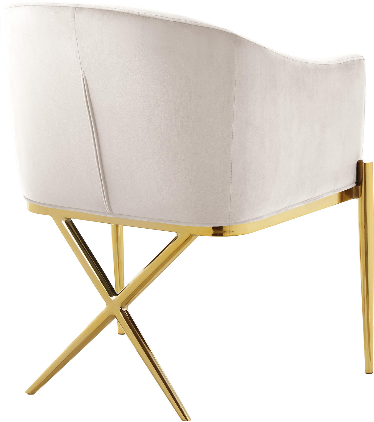 Xavier Cream Velvet Dining Chair - galleria furniture outlet