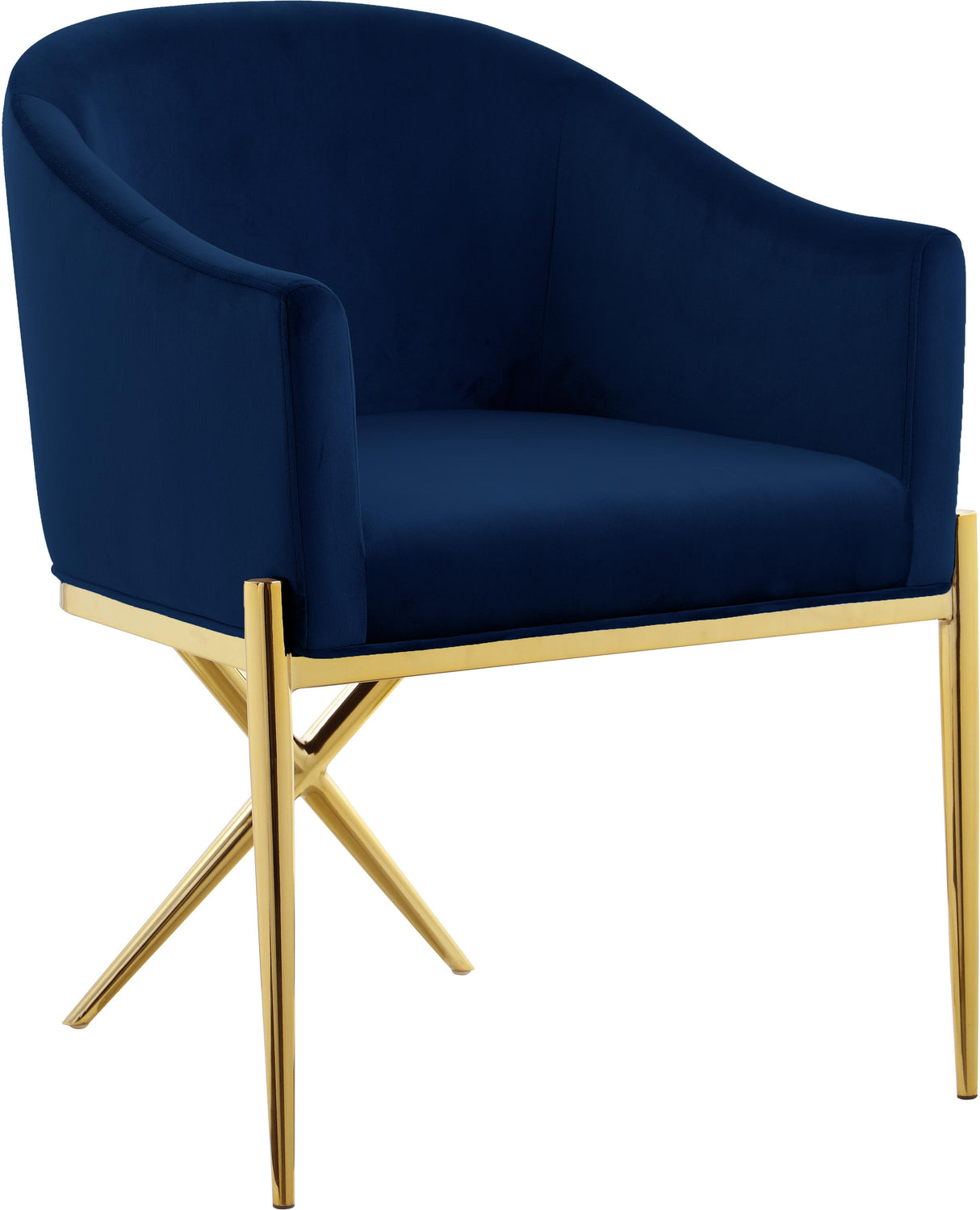 Xavier Navy Velvet Dining Chair - galleria furniture outlet